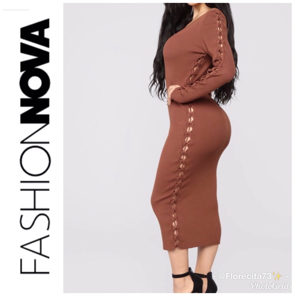 ✨Heart On My Sleeve Sweater Dress✨New Cognac Color